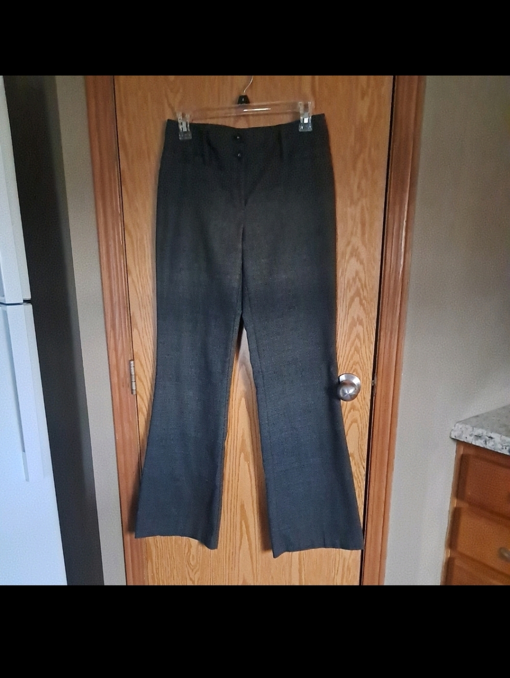 Ladies iZ Byer Charcoal Twill Mid Rise Boot Cut Dress Pants Sz.